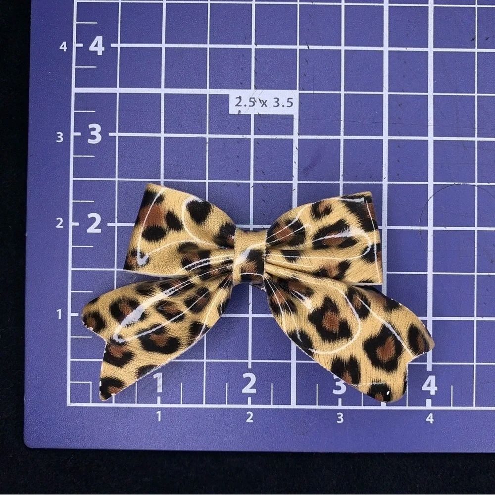 Lot Of 4 Animal Print Hair Bows Leopard Tiger Rockabilly Psychobilly Goth